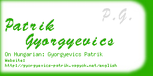 patrik gyorgyevics business card